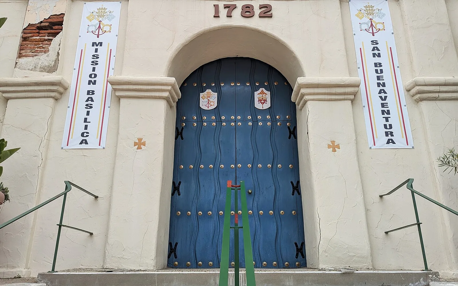 The entrance of Mission San Buenaventura in Ventura, California